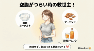 空腹時におすすめの軽食:無糖ヨーグルトとアーモンド
