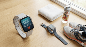 ウォームアップ、筋トレ、有酸素運動、クールダウンという一連のトレーニングルーティンの流れを示す図