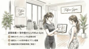 Fitfun Gymでのカウンセリングと姿勢分析の様子
