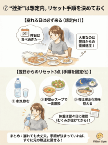 食べ過ぎた翌日のリセット手順3ステップ図解
