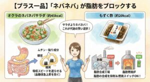 オクラやもずくなど脂肪ブロック効果が期待できるネバネバ系サイドメニュー