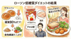 ローソン低糖質ダイエットの結果イメージ